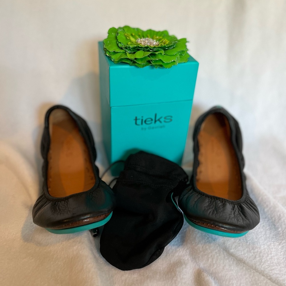 Tieks Black leather flats
